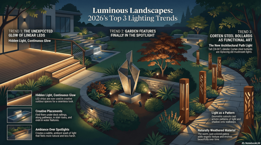 Top 3 landscape lighting trends for 2026.
